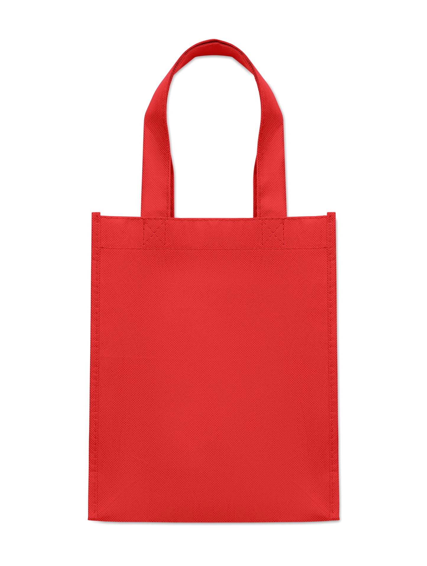 Kleine Geschenk- oder Goodie-Tasche mit kurzen Tragegriffen und Bodenfalte. RPET-Non Woven 80