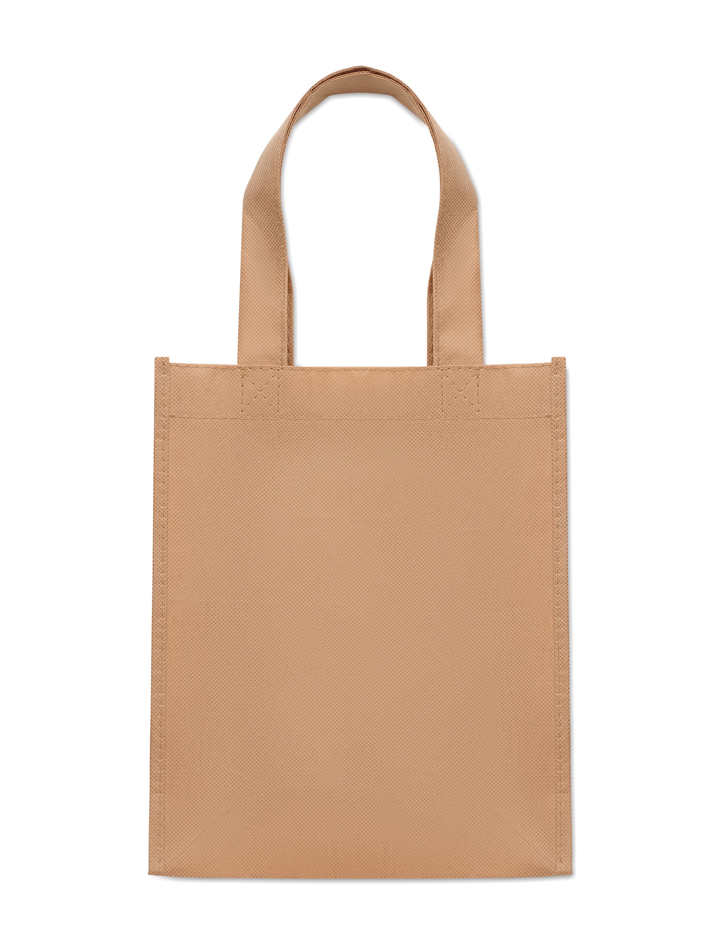 Kleine Geschenk- oder Goodie-Tasche mit kurzen Tragegriffen und Bodenfalte. RPET-Non Woven 80