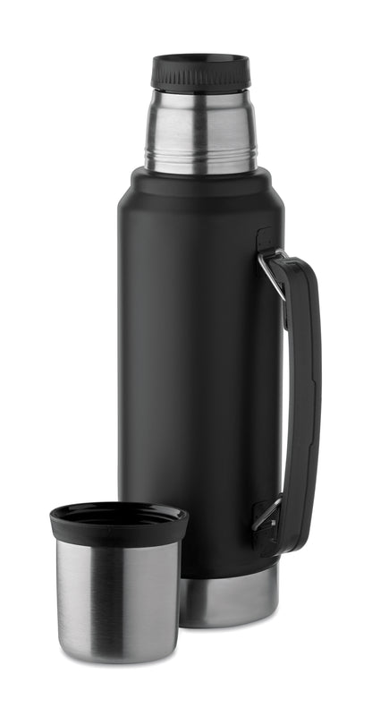 Doppelwandige Isolierflasche mit Becher aus recyceltem Edelstahl (90% recycelter Edelstahl und 10%
