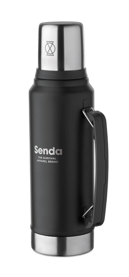 Doppelwandige Isolierflasche mit Becher aus recyceltem Edelstahl (90% recycelter Edelstahl und 10%