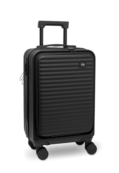 20'' Hartschalen-Kabinentrolley aus ABS. Hauptfach mit Innenfach. Zusätzliches Frontfach mit Reißverschluss und