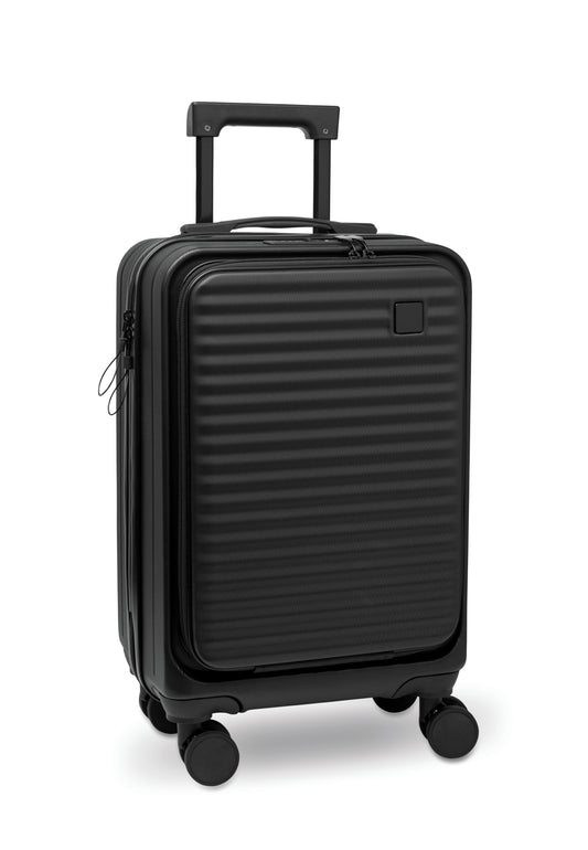 20'' Hartschalen-Kabinentrolley aus ABS. Hauptfach mit Innenfach. Zusätzliches Frontfach mit Reißverschluss und