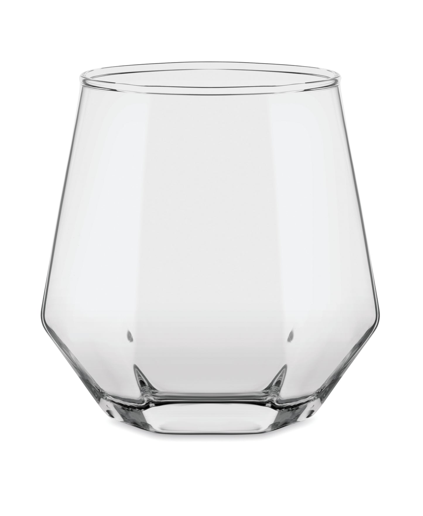 Geometrisches Diamant-förmiges gekipptes Shortdrinkglas. Für Whisky oder andere Spirituosen. Füllmenge: 300ml.