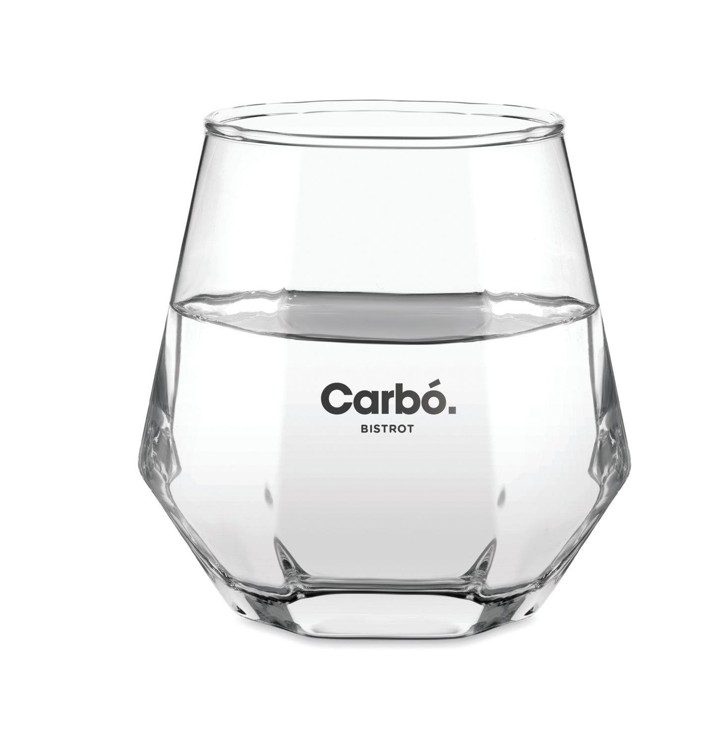 Geometrisches Diamant-förmiges gekipptes Shortdrinkglas. Für Whisky oder andere Spirituosen. Füllmenge: 300ml.