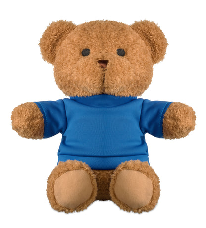 Teddybär aus Plüsch im T-Shirt. Sublimationsdruck nur auf weißem Material möglich.