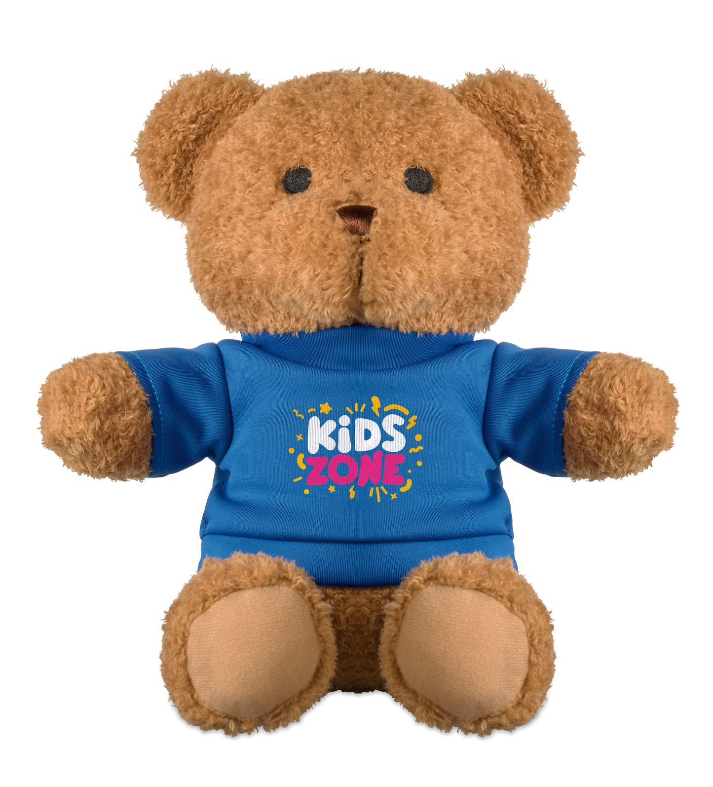 Teddybär aus Plüsch im T-Shirt. Sublimationsdruck nur auf weißem Material möglich.