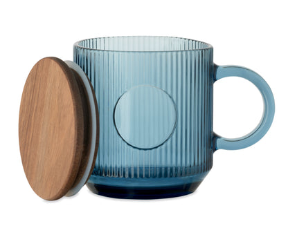 Trinkbecher mit Rillen-Optik und Deckel aus Akazienholz. Füllmenge: 300 ml. FSC®-certified |