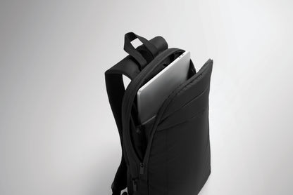 Erweiterbarer 16'' Laptop-Rucksack aus 600D RPET Polyester mit PU-Beschichtung. Gepolstertes Laptopfach versteckte