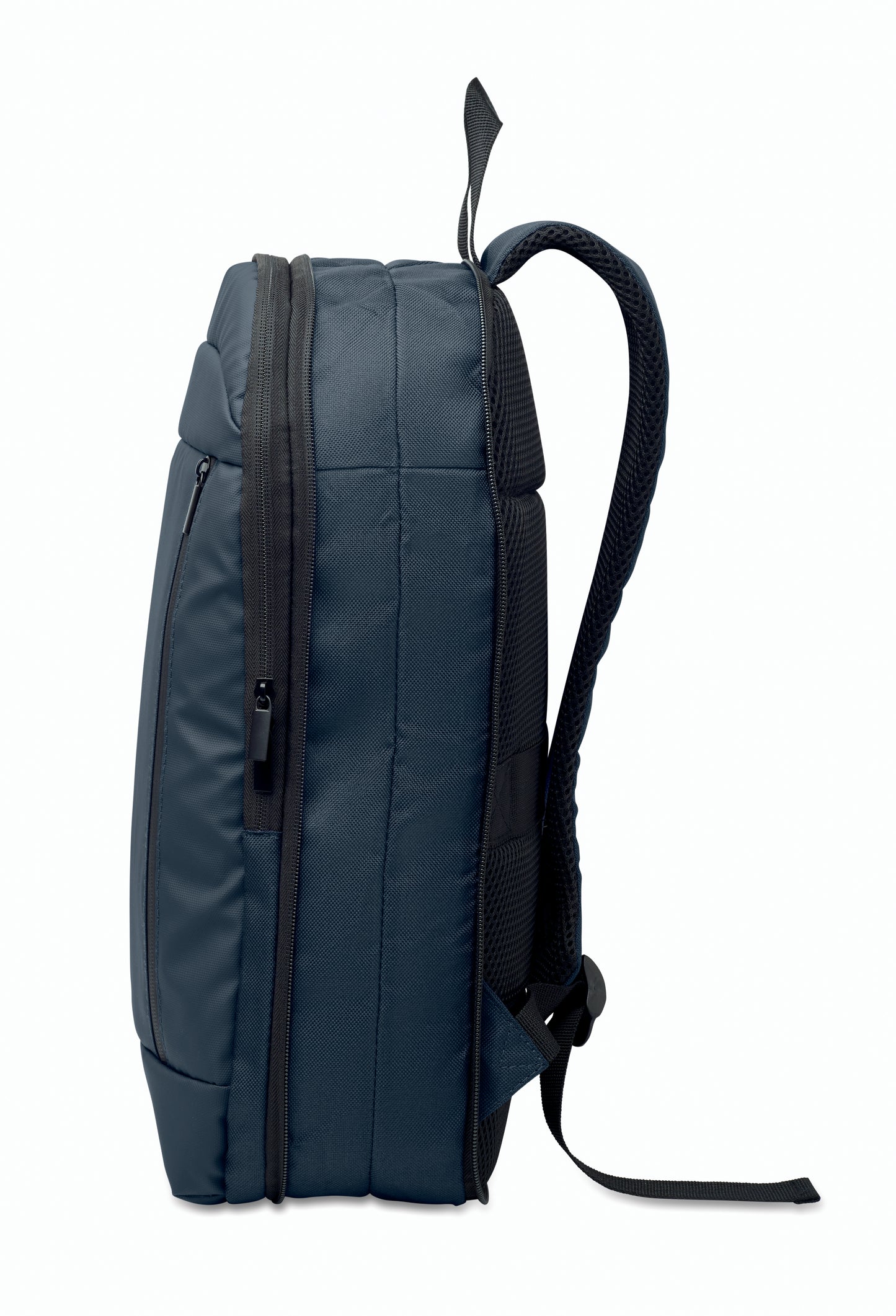 Erweiterbarer 16'' Laptop-Rucksack aus 600D RPET Polyester mit PU-Beschichtung. Gepolstertes Laptopfach versteckte