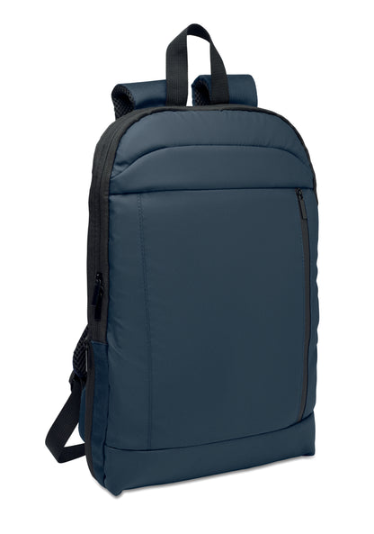 Erweiterbarer 16'' Laptop-Rucksack aus 600D RPET Polyester mit PU-Beschichtung. Gepolstertes Laptopfach versteckte