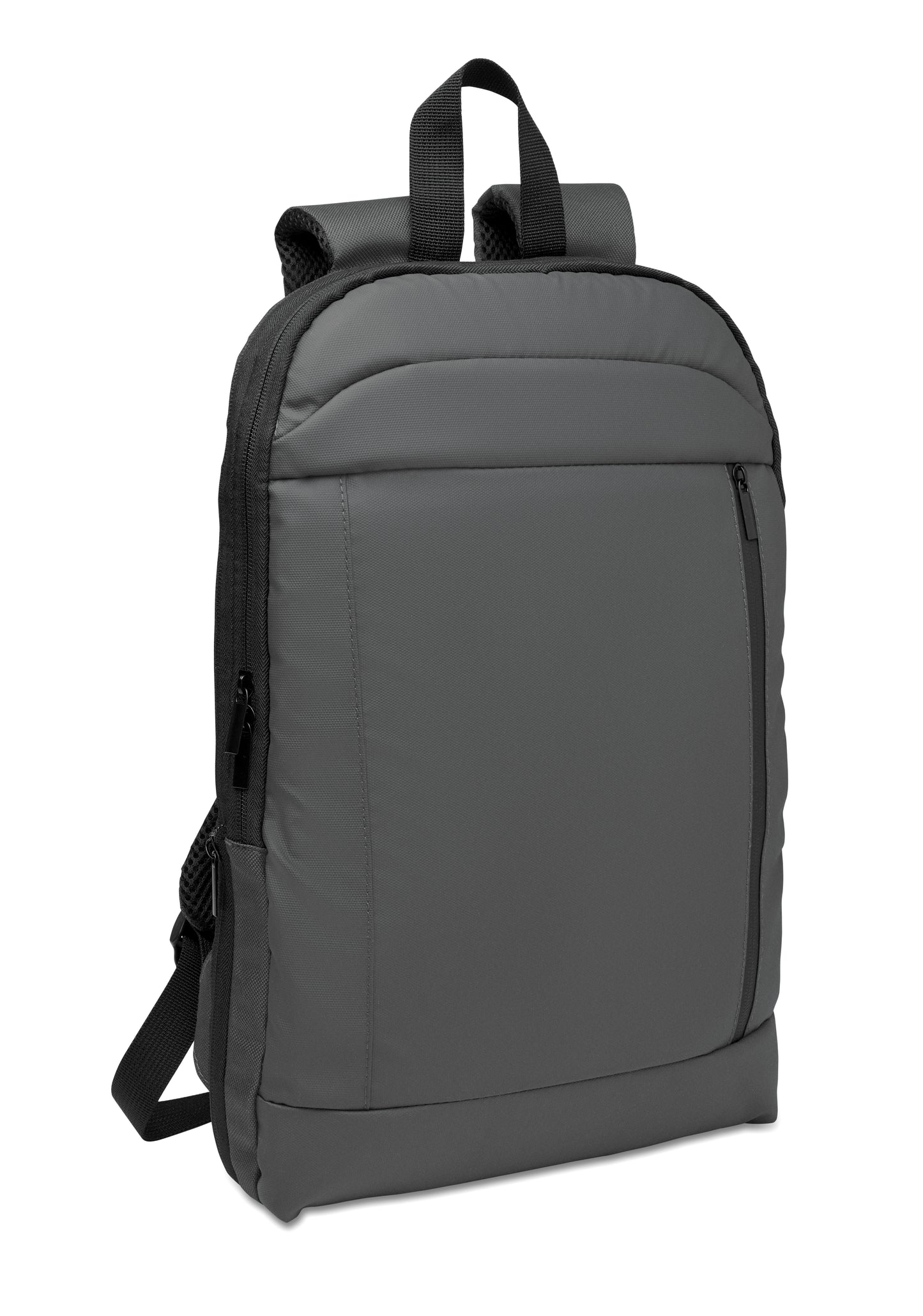 Erweiterbarer 16'' Laptop-Rucksack aus 600D RPET Polyester mit PU-Beschichtung. Gepolstertes Laptopfach versteckte