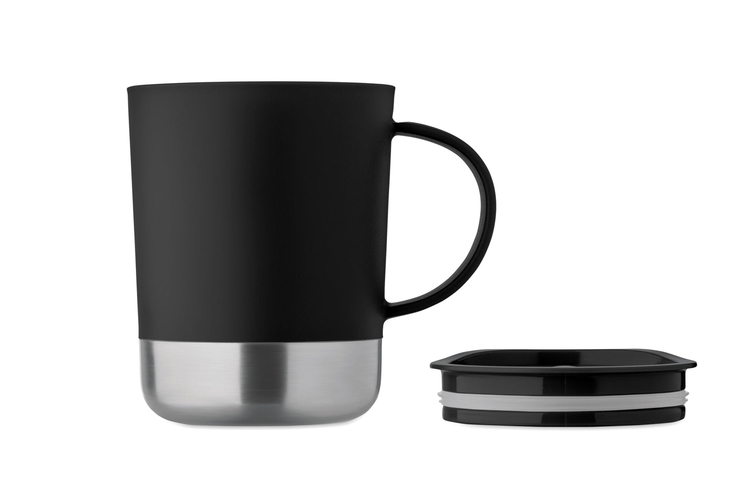 PP-Becher mit Boden aus (90 % recycelter Edelstahl und 10 % Edelstahl.