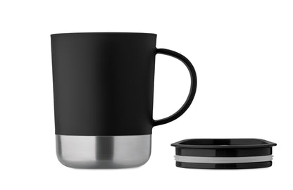 PP-Becher mit Boden aus (90 % recycelter Edelstahl und 10 % Edelstahl.