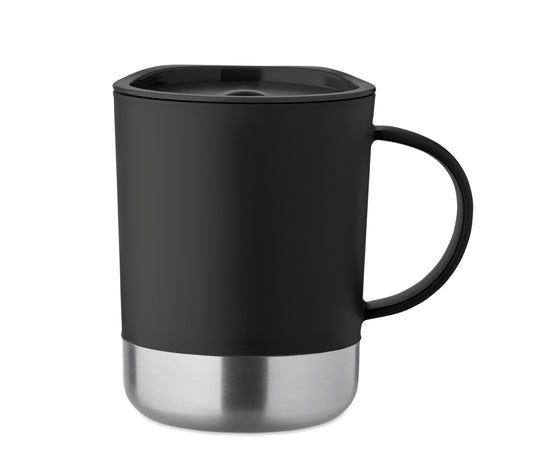 PP-Becher mit Boden aus (90 % recycelter Edelstahl und 10 % Edelstahl.