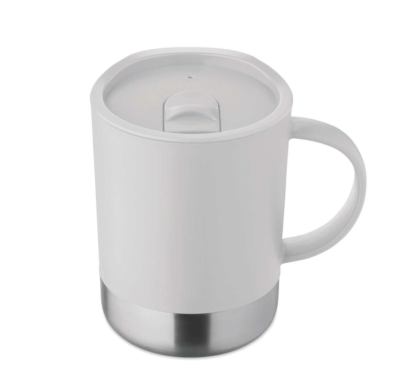PP-Becher mit Boden aus (90 % recycelter Edelstahl und 10 % Edelstahl.