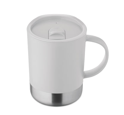 PP-Becher mit Boden aus (90 % recycelter Edelstahl und 10 % Edelstahl.