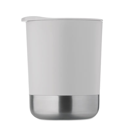 PP-Becher mit Boden aus (90 % recycelter Edelstahl und 10 % Edelstahl.