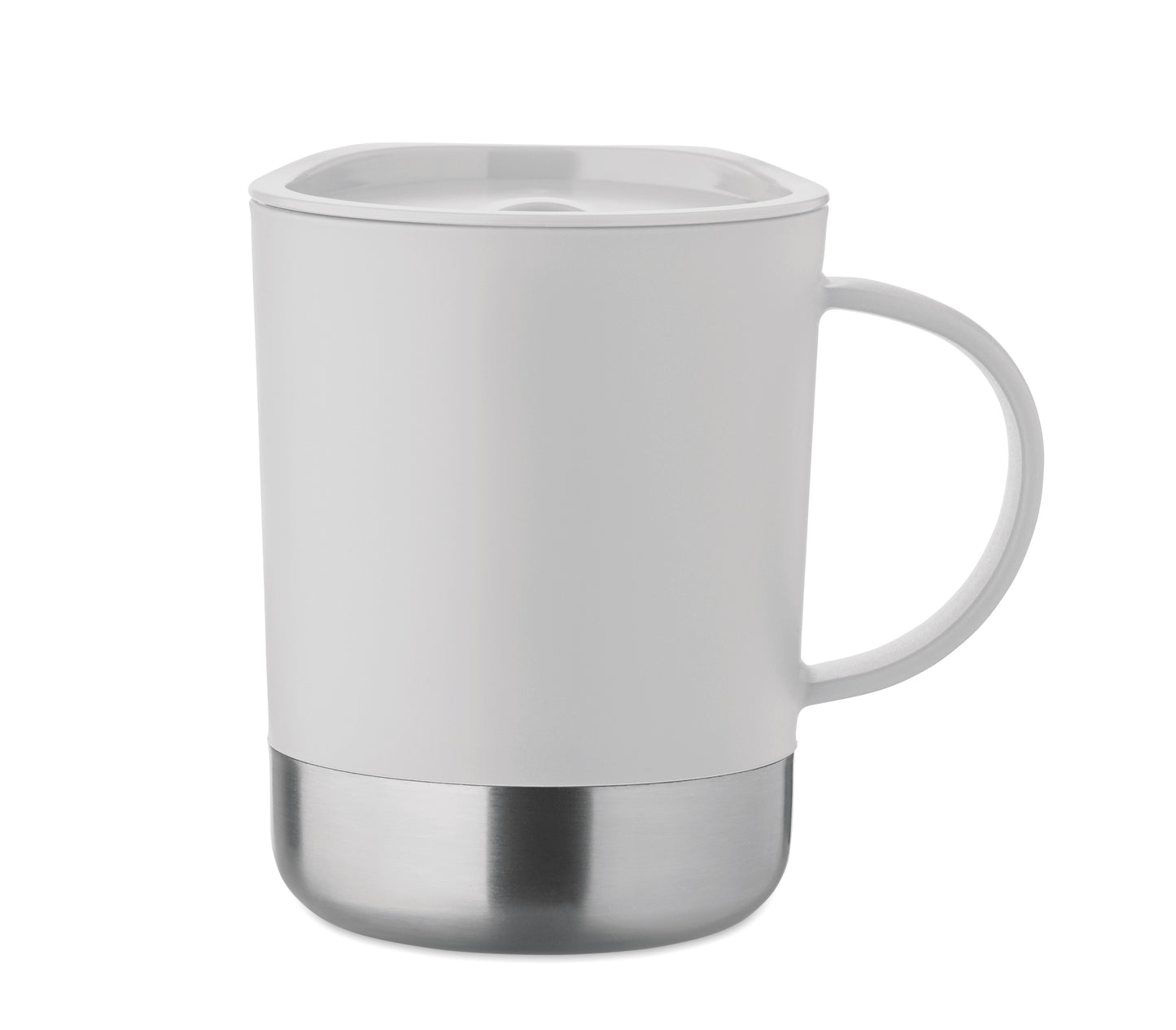 PP-Becher mit Boden aus (90 % recycelter Edelstahl und 10 % Edelstahl.