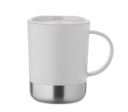 PP-Becher mit Boden aus (90 % recycelter Edelstahl und 10 % Edelstahl.