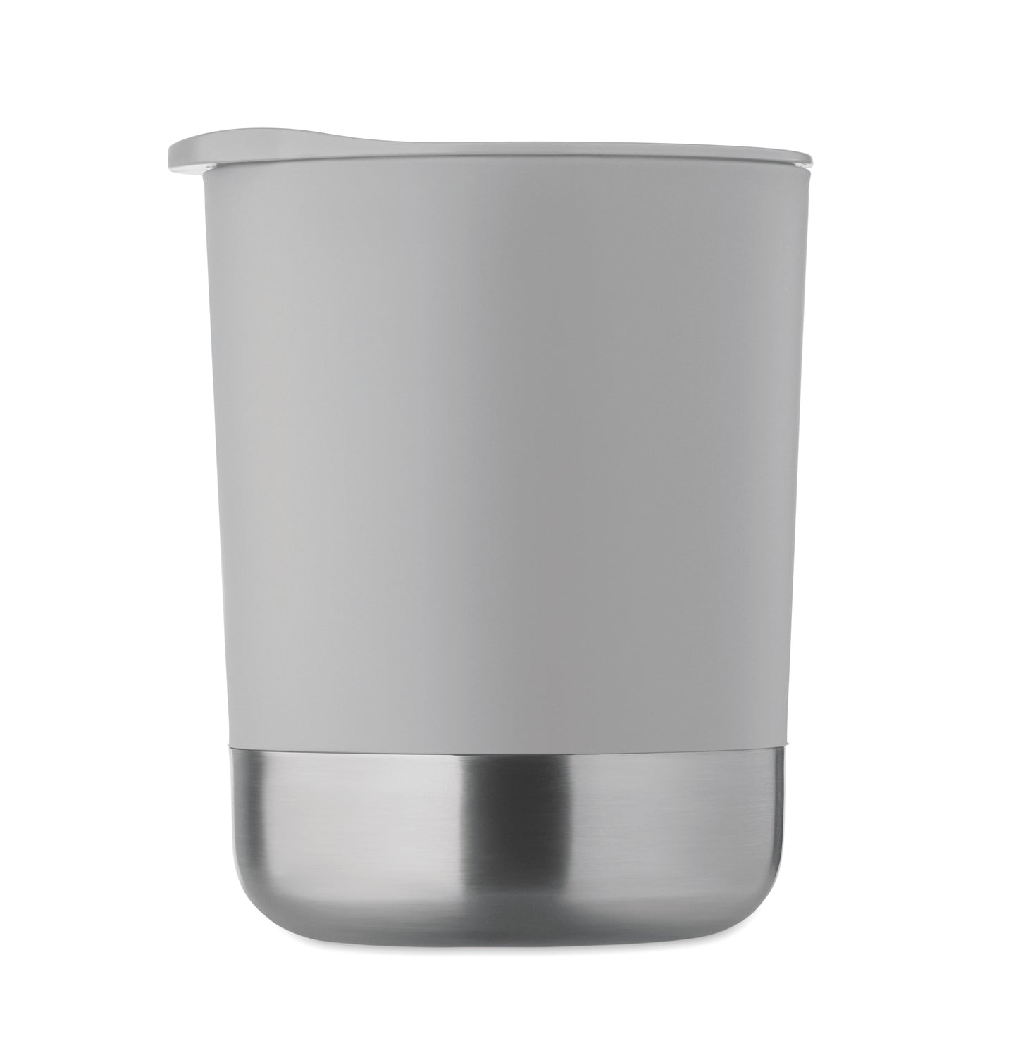 PP-Becher mit Boden aus (90 % recycelter Edelstahl und 10 % Edelstahl.