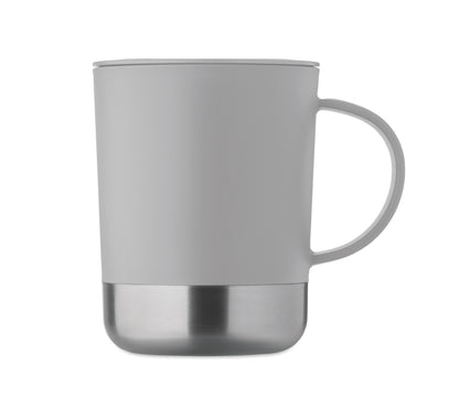 PP-Becher mit Boden aus (90 % recycelter Edelstahl und 10 % Edelstahl.