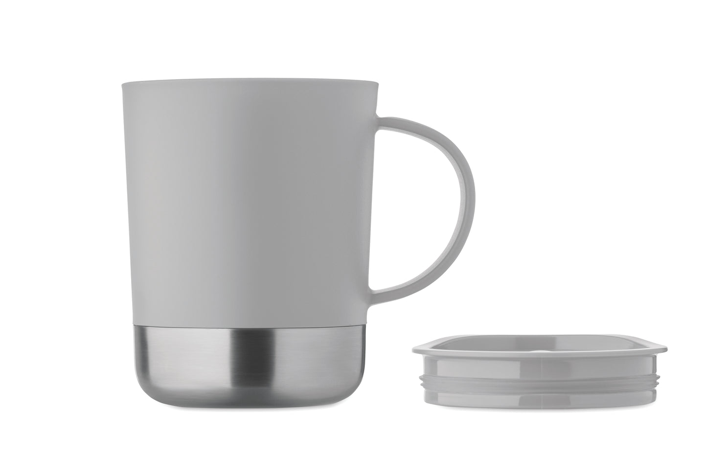 PP-Becher mit Boden aus (90 % recycelter Edelstahl und 10 % Edelstahl.