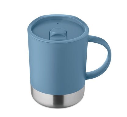 PP-Becher mit Boden aus (90 % recycelter Edelstahl und 10 % Edelstahl.