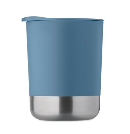 PP-Becher mit Boden aus (90 % recycelter Edelstahl und 10 % Edelstahl.