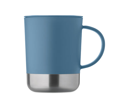 PP-Becher mit Boden aus (90 % recycelter Edelstahl und 10 % Edelstahl.