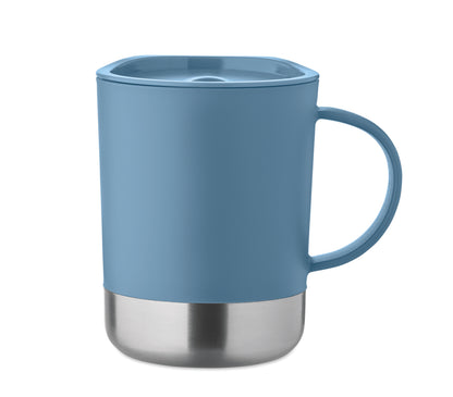 PP-Becher mit Boden aus (90 % recycelter Edelstahl und 10 % Edelstahl.