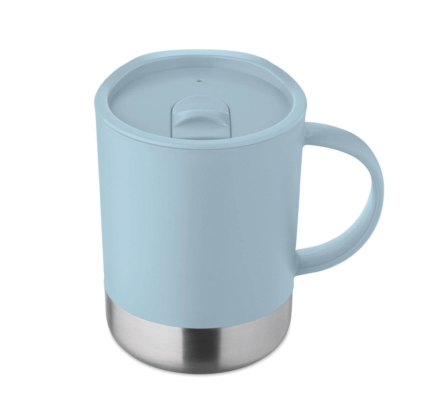 PP-Becher mit Boden aus (90 % recycelter Edelstahl und 10 % Edelstahl.