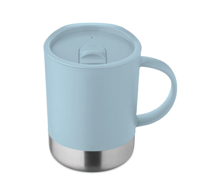 PP-Becher mit Boden aus (90 % recycelter Edelstahl und 10 % Edelstahl.