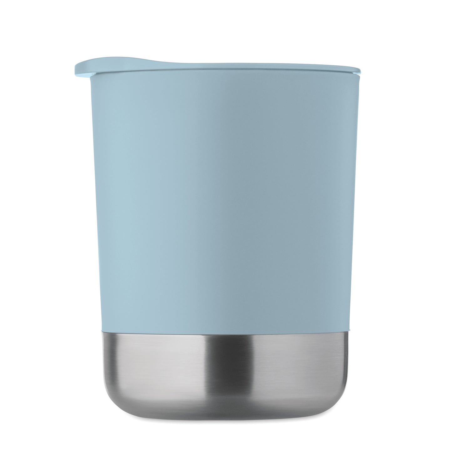 PP-Becher mit Boden aus (90 % recycelter Edelstahl und 10 % Edelstahl.