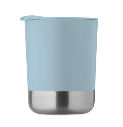PP-Becher mit Boden aus (90 % recycelter Edelstahl und 10 % Edelstahl.