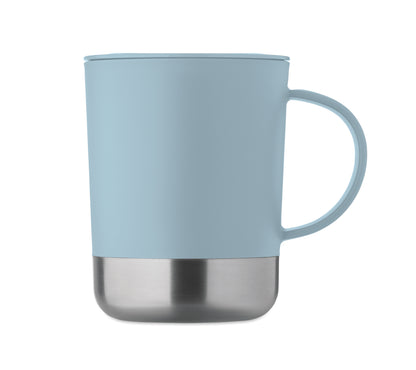 PP-Becher mit Boden aus (90 % recycelter Edelstahl und 10 % Edelstahl.