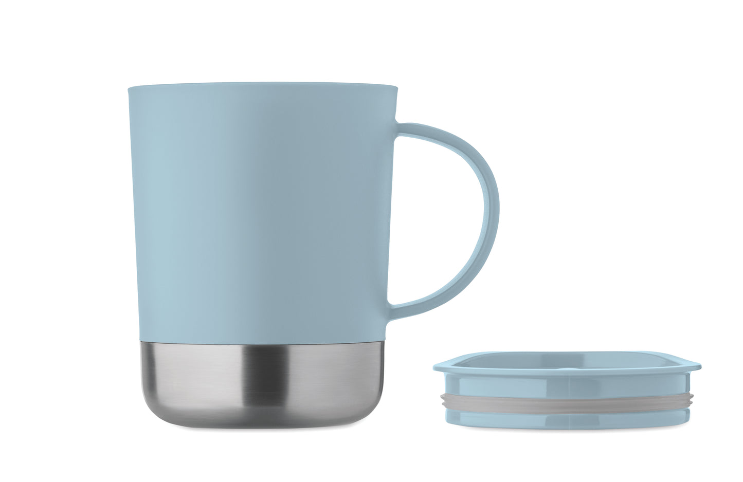 PP-Becher mit Boden aus (90 % recycelter Edelstahl und 10 % Edelstahl.