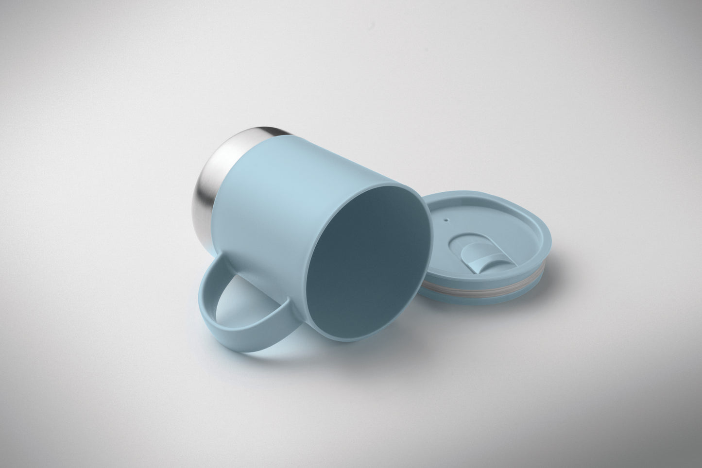 PP-Becher mit Boden aus (90 % recycelter Edelstahl und 10 % Edelstahl.