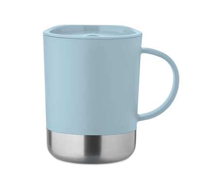 PP-Becher mit Boden aus (90 % recycelter Edelstahl und 10 % Edelstahl.