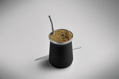 Doppelwandiger Yerba-Mate-Becher aus recyceltem Edelstahl (90% recycelter Edelstahl und 10% Edelstahl). Inkl.