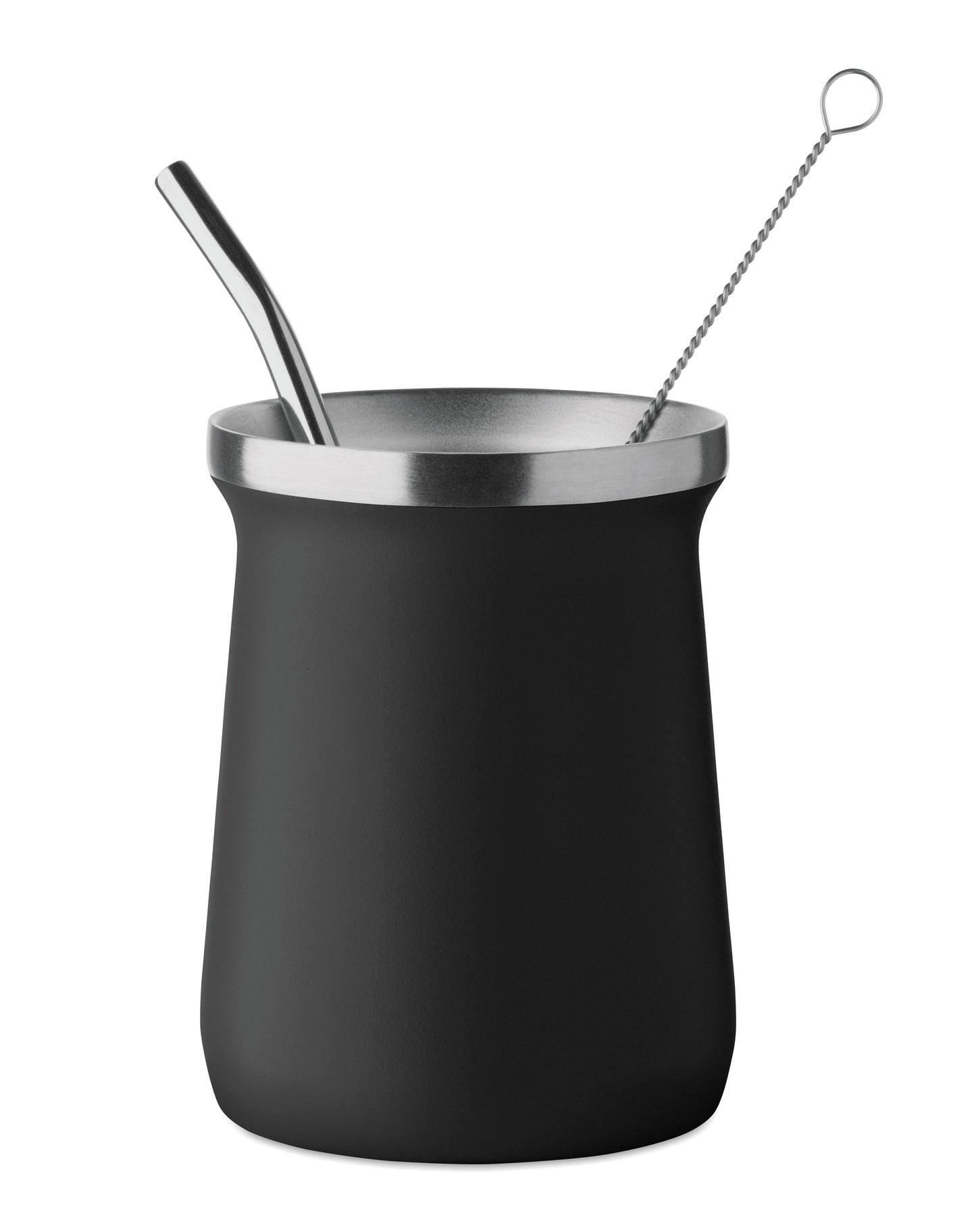 Doppelwandiger Yerba-Mate-Becher aus recyceltem Edelstahl (90% recycelter Edelstahl und 10% Edelstahl). Inkl.