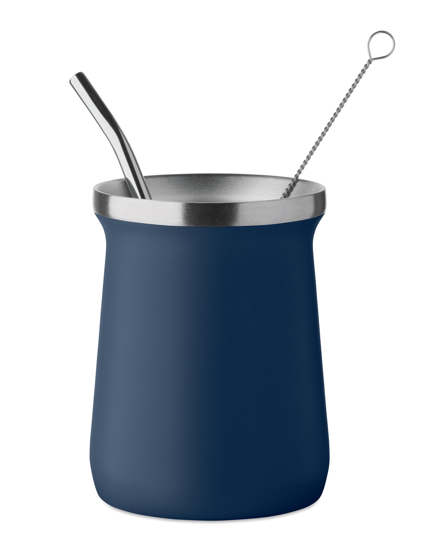 Doppelwandiger Yerba-Mate-Becher aus recyceltem Edelstahl (90% recycelter Edelstahl und 10% Edelstahl). Inkl.
