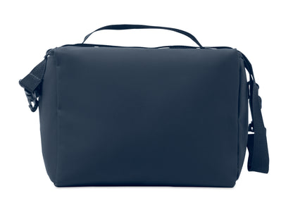 Kühltasche aus PU mit RPET Polyester-Futter 100g/m². Eine Fronttasche Griff und Schultergurt.