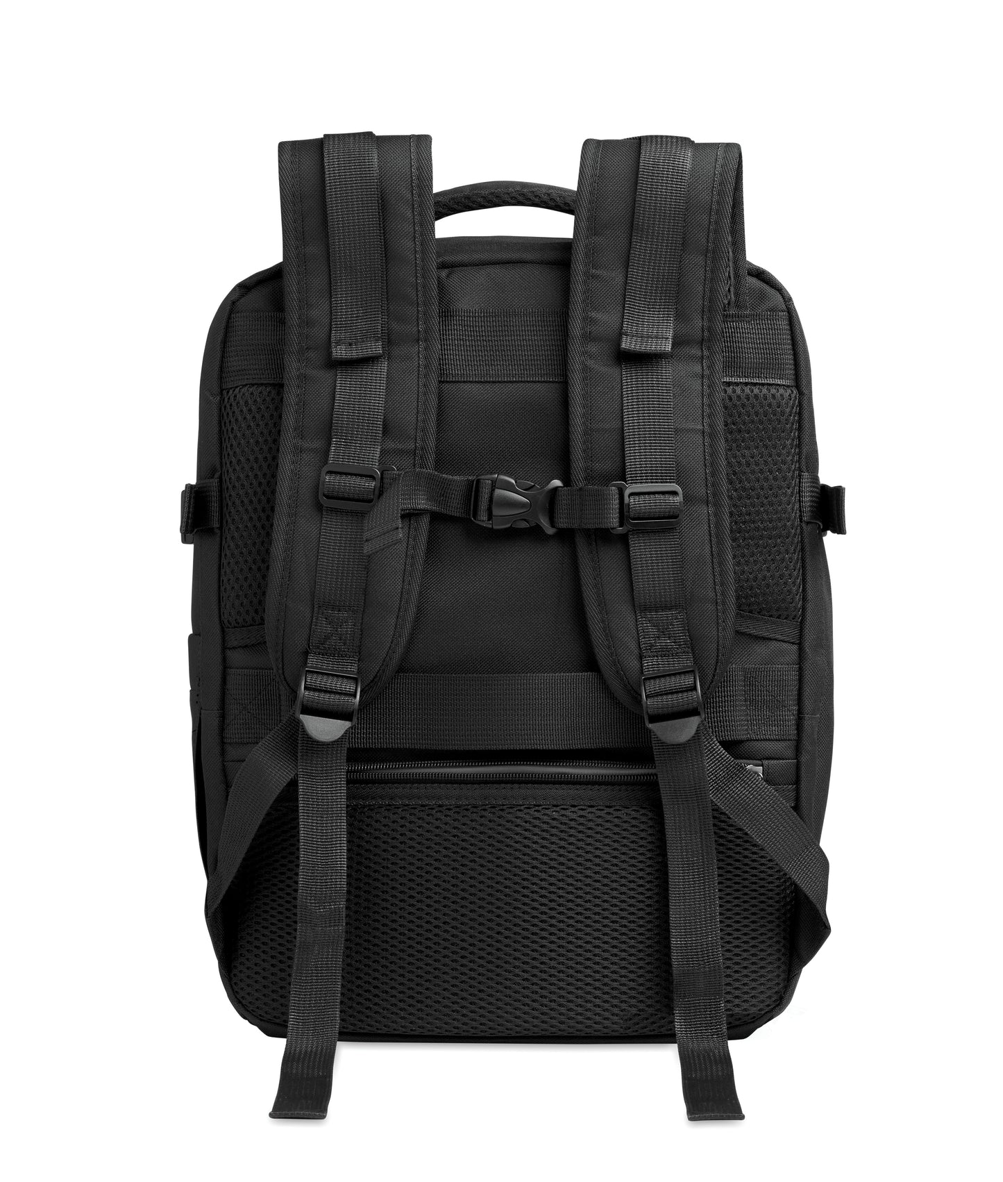Erweiterbarer Rucksack in Kabinengröße aus 600D RPET-Polyester mit PU-Beschichtung. 180°-Öffnung. Gepolstertes 15''-Laptopfach