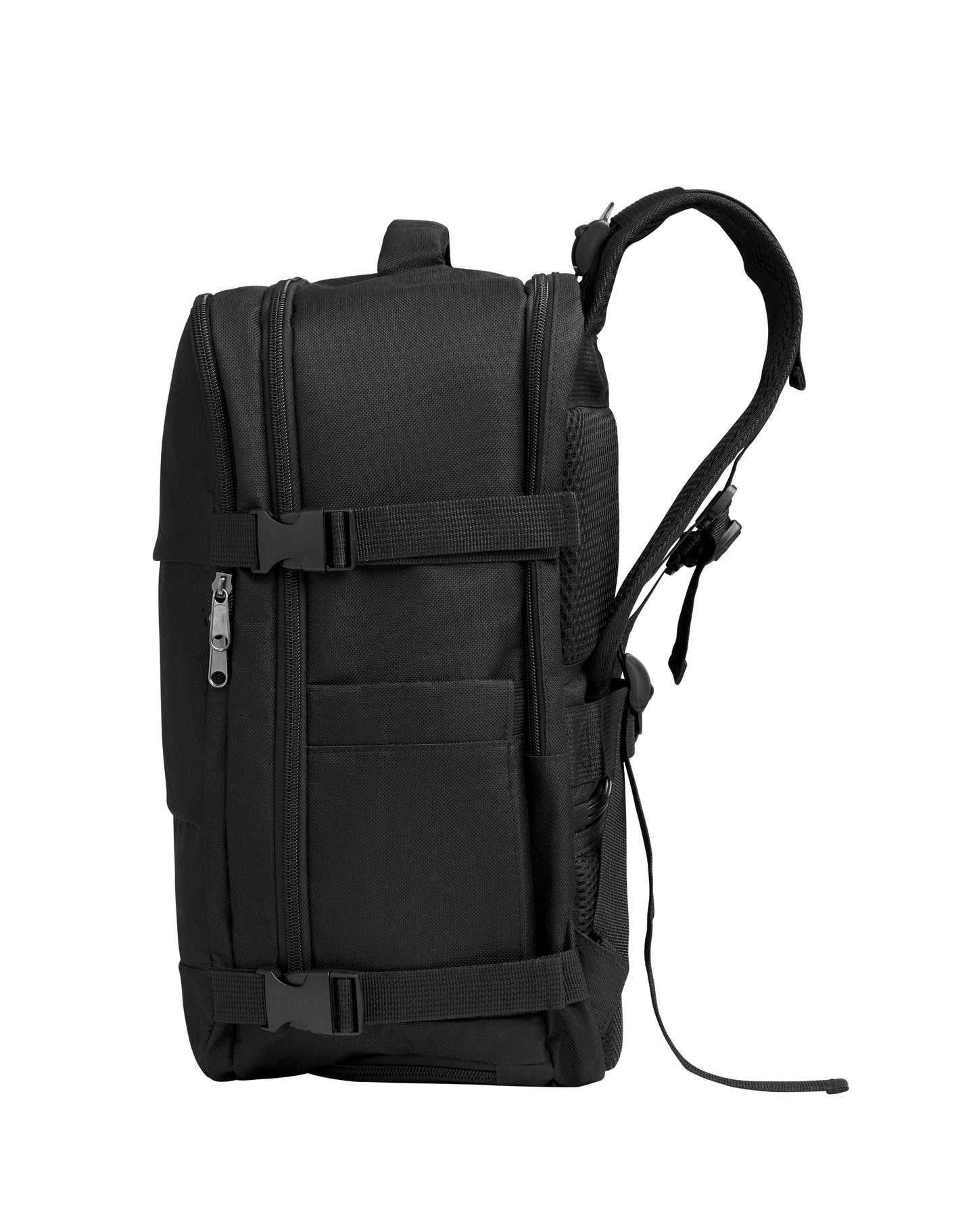 Erweiterbarer Rucksack in Kabinengröße aus 600D RPET-Polyester mit PU-Beschichtung. 180°-Öffnung. Gepolstertes 15''-Laptopfach