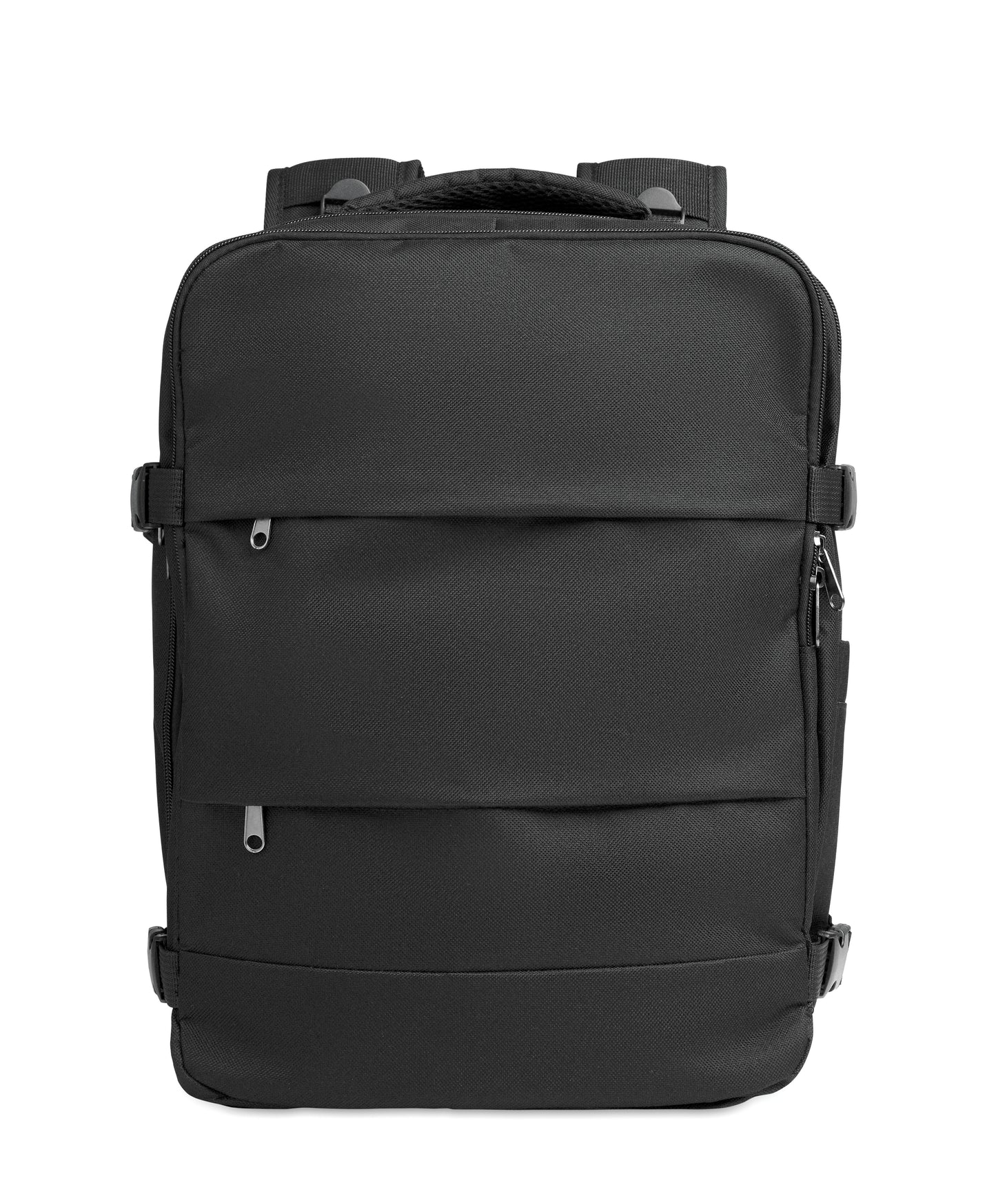 Erweiterbarer Rucksack in Kabinengröße aus 600D RPET-Polyester mit PU-Beschichtung. 180°-Öffnung. Gepolstertes 15''-Laptopfach