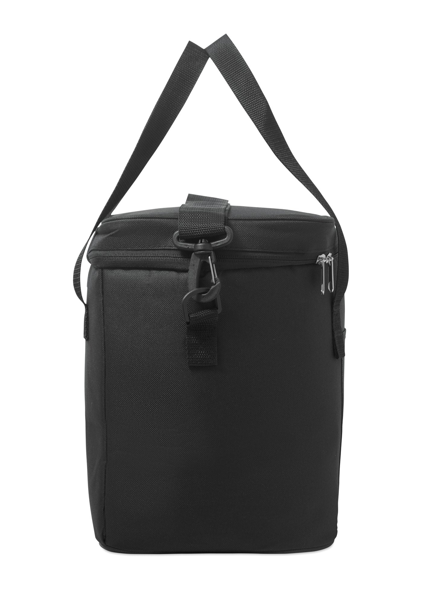 Kühltasche aus 600D RPET Polyester mit PU-Beschichtung. Mit 1 Fronttasche und 1