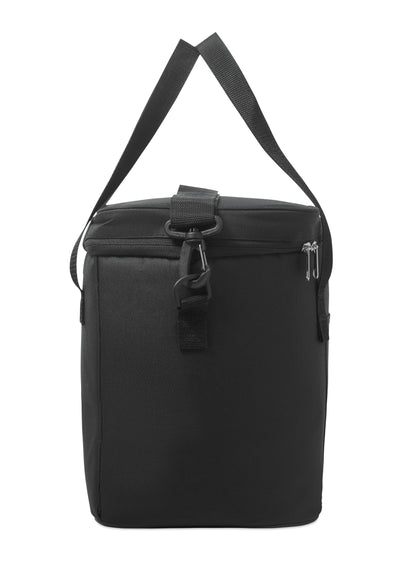 Kühltasche aus 600D RPET Polyester mit PU-Beschichtung. Mit 1 Fronttasche und 1