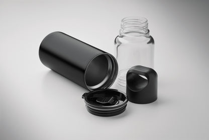 2in1 Flasche aus Tritan mit doppelwandigem Trinkbecher aus recyceltem Edelstahl (90 %