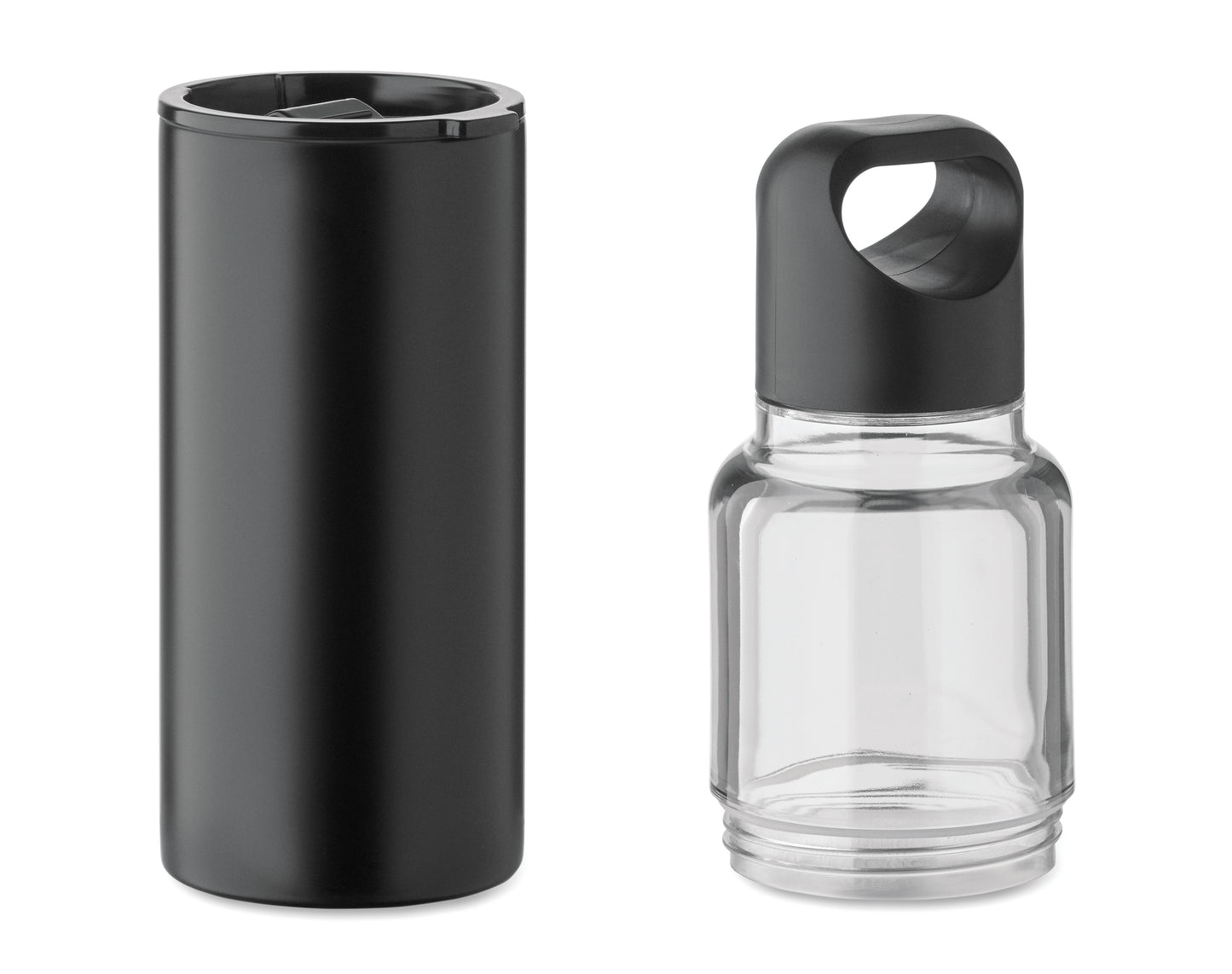 2in1 Flasche aus Tritan mit doppelwandigem Trinkbecher aus recyceltem Edelstahl (90 %