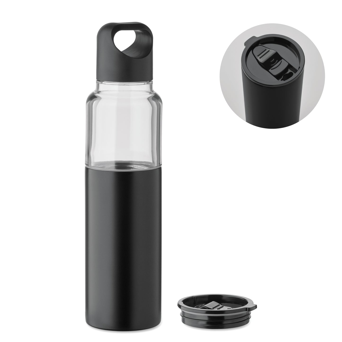 2in1 Flasche aus Tritan mit doppelwandigem Trinkbecher aus recyceltem Edelstahl (90 %
